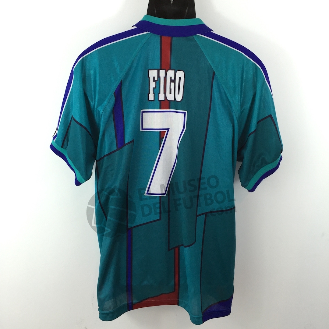 Fc Barcelona 96-97 Away Kappa Shirt #7 FIGO SS Recopa * – El Museo