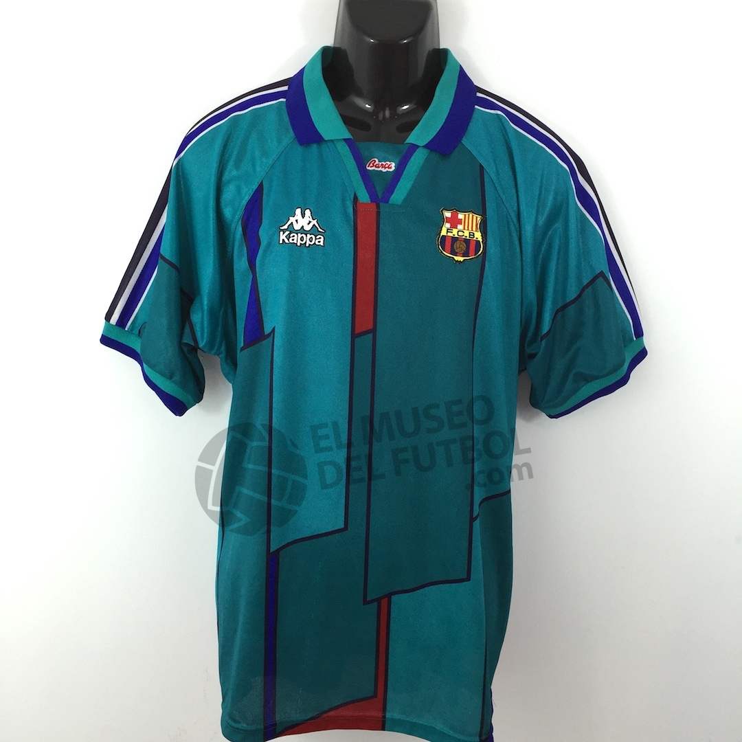 Fc Barcelona 96-97 Away Kappa Shirt #7 FIGO SS Recopa * – El Museo